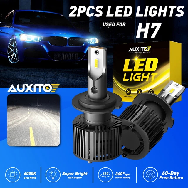 2Pcs H7 LED Headlight Bulb Conversion Kit High Low Beam Lamp 6000K Xenon White