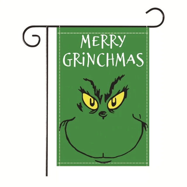 Double Sided 12"x18" Yard Flag christmas decorations Merry Grinch garden flag