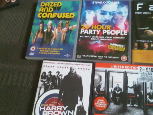 Job Lot DVD Dazed And Confused 24 Hour Party People Trainspotting T2 etc 2