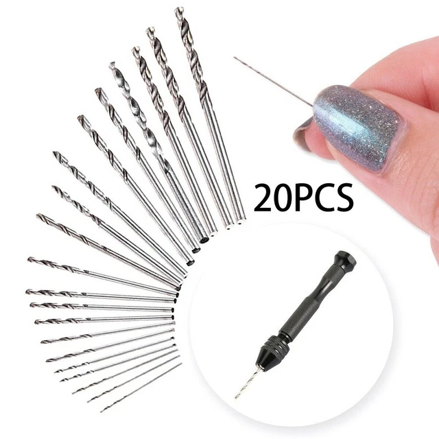 20Pcs Mini Drill Bit Set Small Craft Hobby Jewellery Beading Threading-Tools