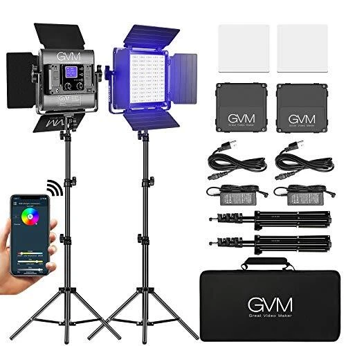 Luz de video LED GVM RGB, iluminación de fotografía con control de aplicación, video 800D