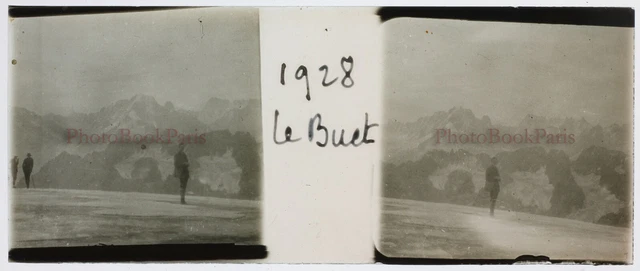 FRANCE Le Buet Montagne Summit 1928 Photo Stereo Glass Plate Vintage 2