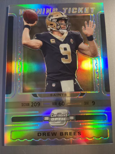 2019 Panini Contenders Optic Winning Tickets Drew Brees #d 009/165 1/1 HIS JSY #