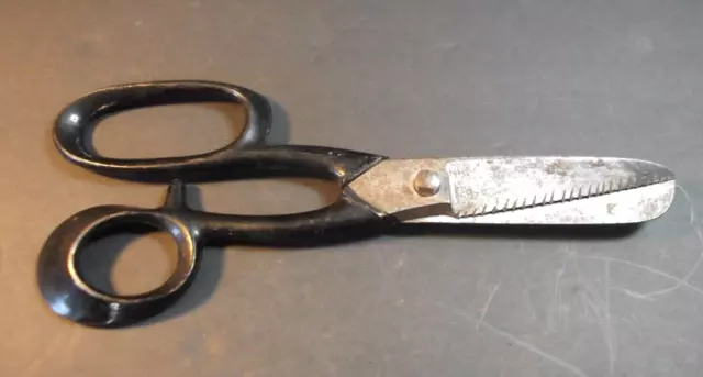 Vintage Gingher Pinking Shears w/Box G-7P Brazil Chrome Scissors Right  Handed