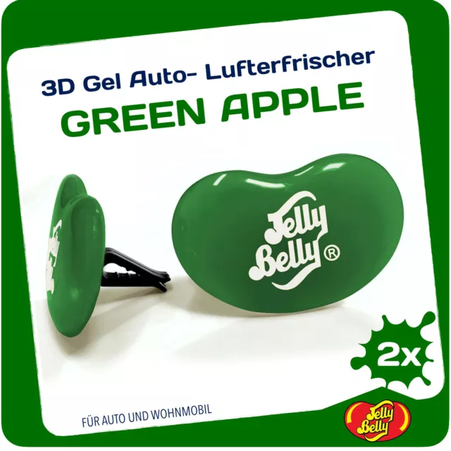 Jelly Belly Gel Auto- Lufterfrischer Autoduft Green Apple 2er
