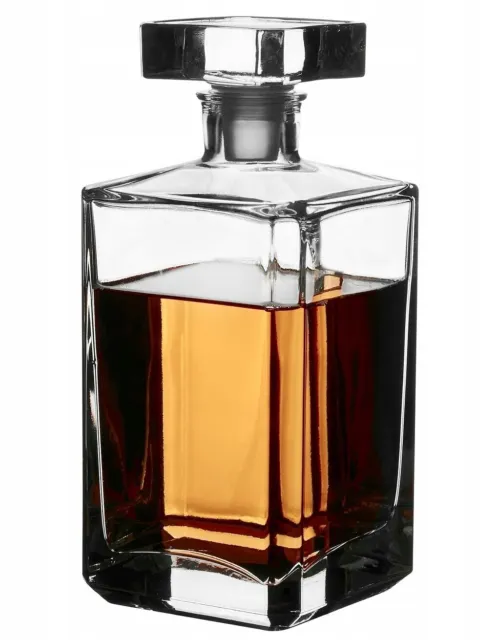 Clearance Clear Glass Decanter for Whiskey, Spirits Square 700ml Height 25cm