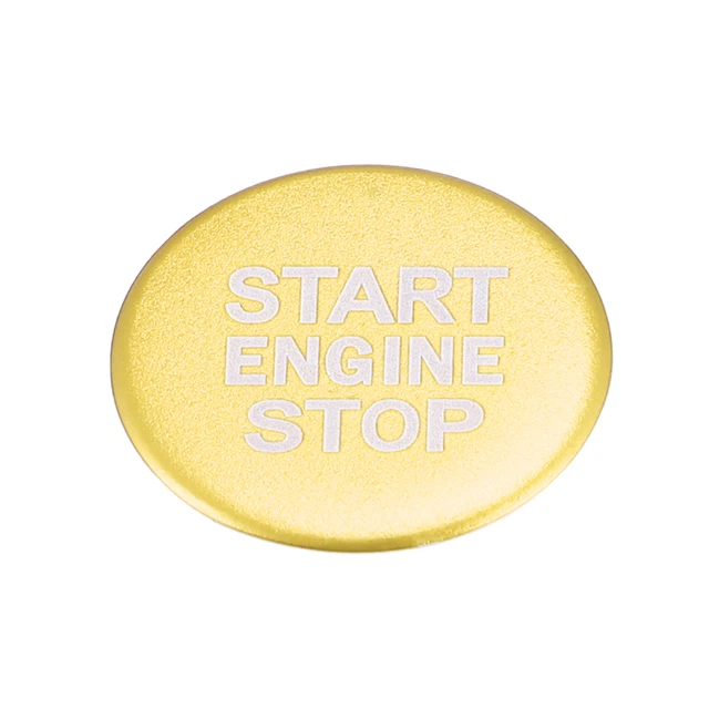 Voiture Démarrage Arret Allumage Bouton Couverture Garniture Autocollant Doré