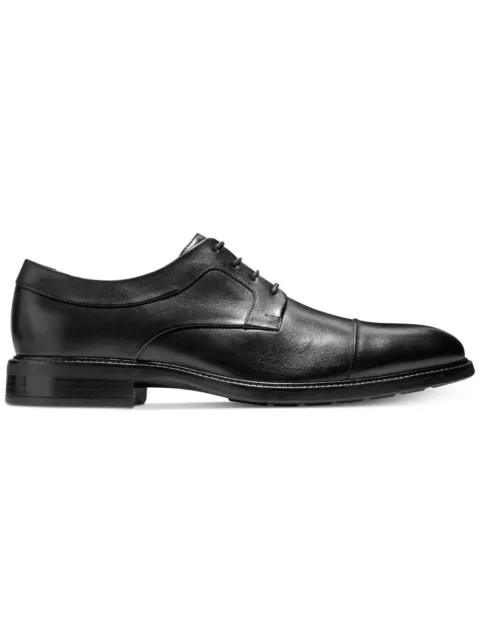 COLE HAAN MENS Black Padded Hartsfield Cap Toe Lace-Up Leather Oxford ...