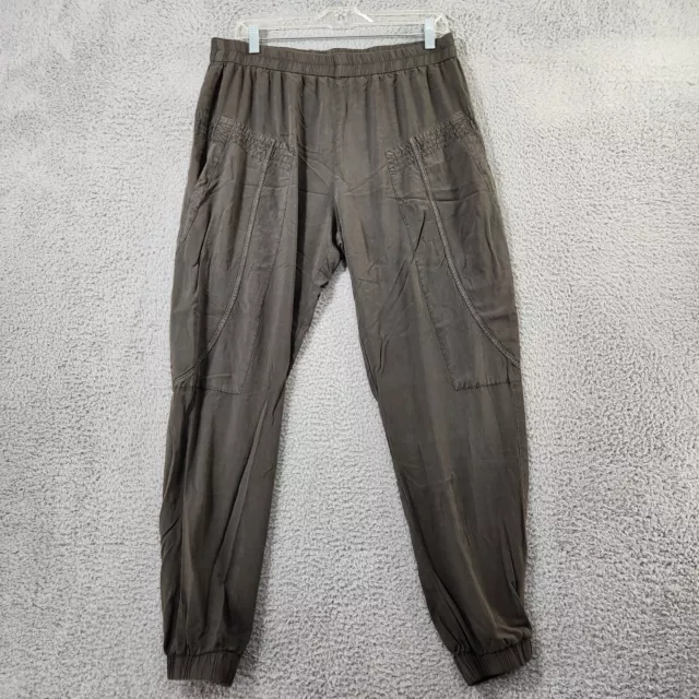 Willow & Clay Jogger Pants Womens Large Green Stretch Pull On Big Pockets