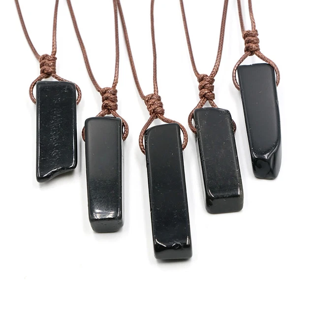 Crystal Gemstone Necklace Pendant Natural Chakra Stone Energy Healing Rope Chain