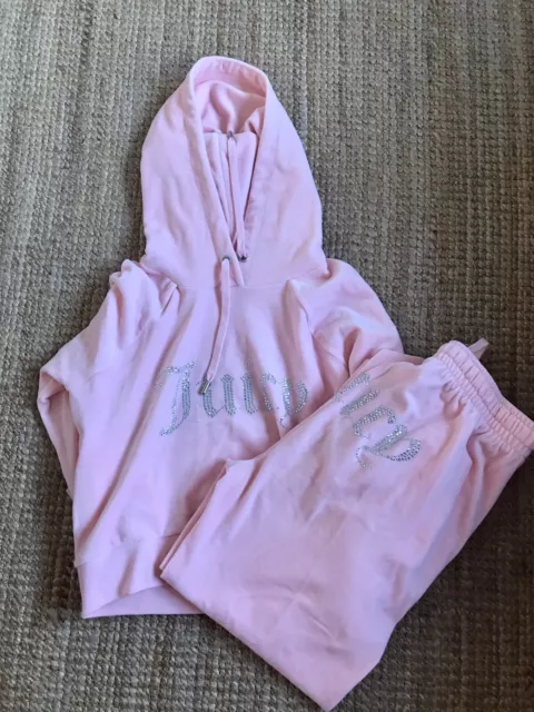 Luxury! LTD Edition! Juicy Couture Velour Baby Pink Diamond Tracksuit Set