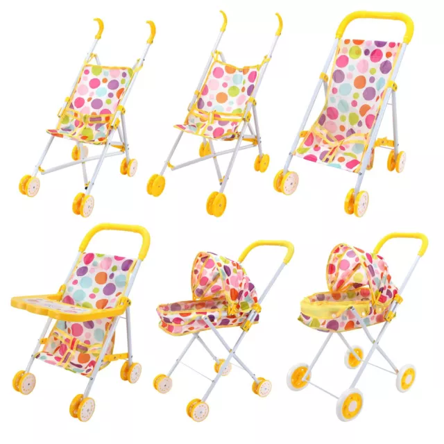 1pcs Baby Toy Stroller Realistic Baby Stroller for Dolls Foldable Doll
