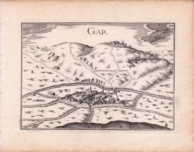 Gravure XVIIe Gap Hautes Alpes Christophe Tassin 1634