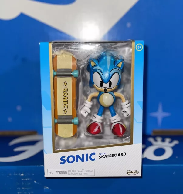 2022 JAKKS Gold Sonic the Hedgehog Action Figure - CLASSIC SONIC with  Skateboard