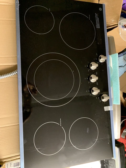 GE JP3036SLSS 36 Inch Electric Cooktop with Five Radiant Cooking Elements, SS