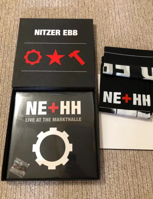 Nitzer Ebb Live at Hamburg Markthalle Red Vinyl LP Box T-Shirt Poster Pin EBM