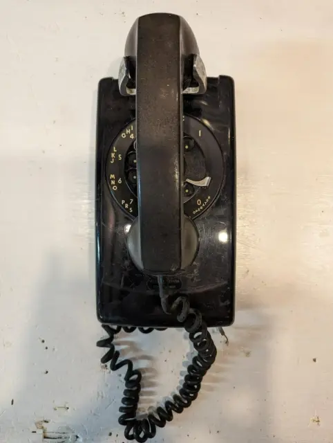 Vintage  Antique Bell Western Electric Black Rotary Wall Phone