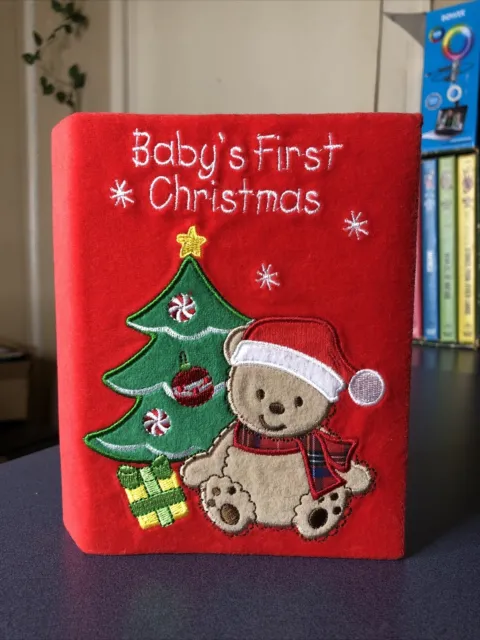 Baby’s First Christmas Teddy Bear 6.5”x5” Fabric Covered Photo Album