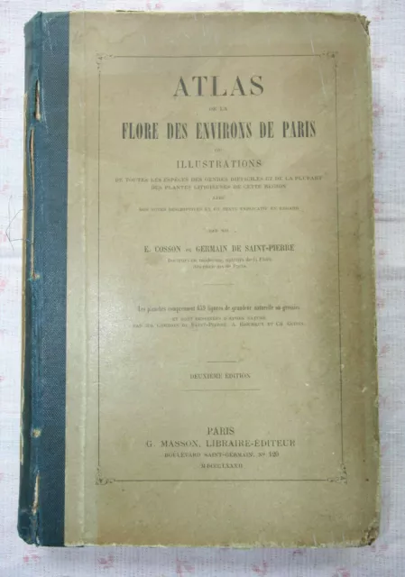 Atlas de la flore des environs de Paris / 1882 / RARE / Sciences Naturelles