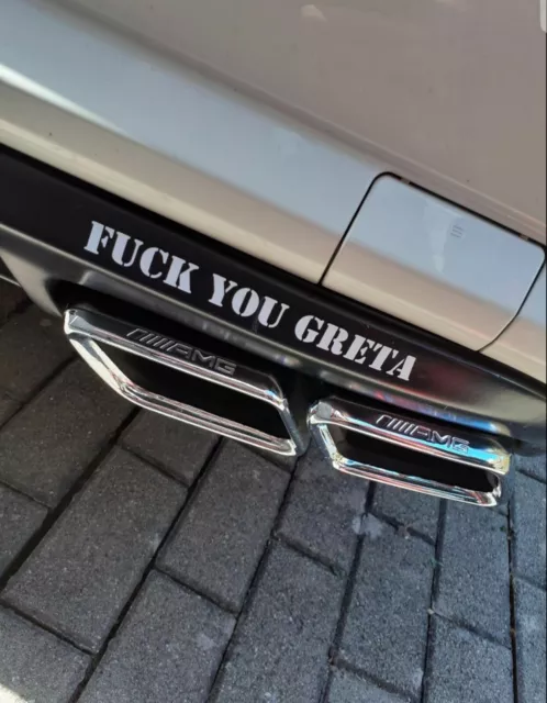 FUCK YOU GRETA  FunSpaß Auspuff Autoaufkleber Sticker Aufkleber Klima Grüne wei