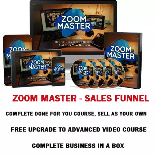 ZOOM MASTER Sales Funnel- DONE FOR YOU product, SELL AS YOUR OWN course.