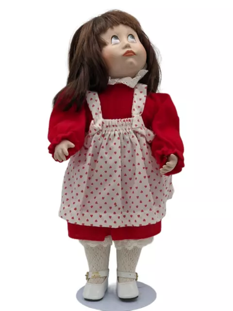 16” PORCELAIN VALENTINE DOLL "JENNY" HELLO DOLLY SERIES Vtg 1990 Albert E Price.