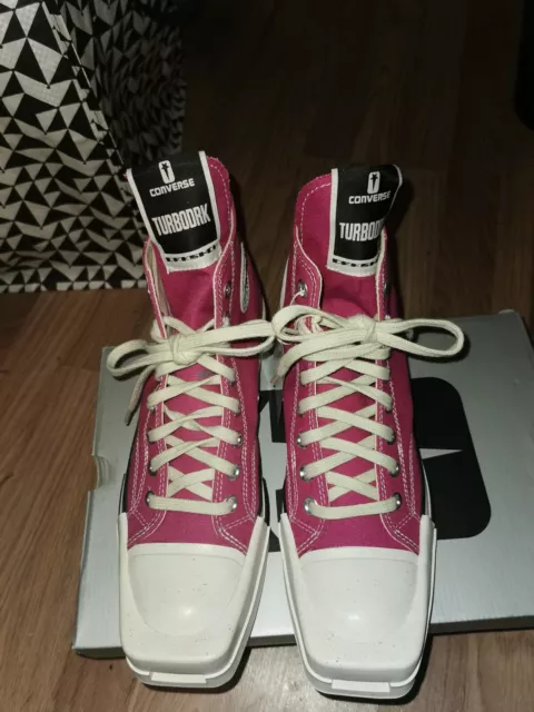 Scarpe da ginnastica Turbodrk Rick Owens DRKSHDW X Converse rosa lucide taglia UK8