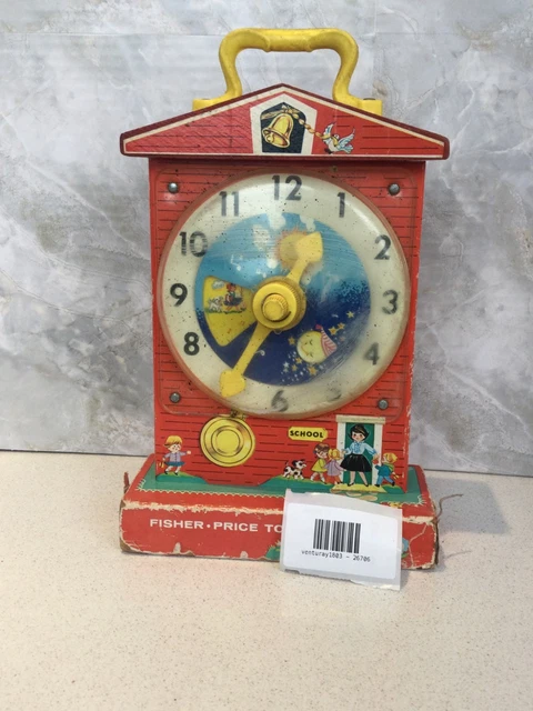 Ancienne Boîte à Musique Fisher-Price Teaching Clock (998) - Horloge éducative - Fonctionne