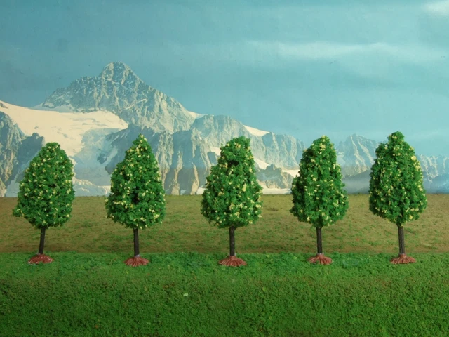 Ibertren Escala N Alberi Per Modellismo Verdi Con Fiori Rossi 6 Pz. H.cm. 6,5 HO - 1:87 Cuadro Aluminio - Foto 12