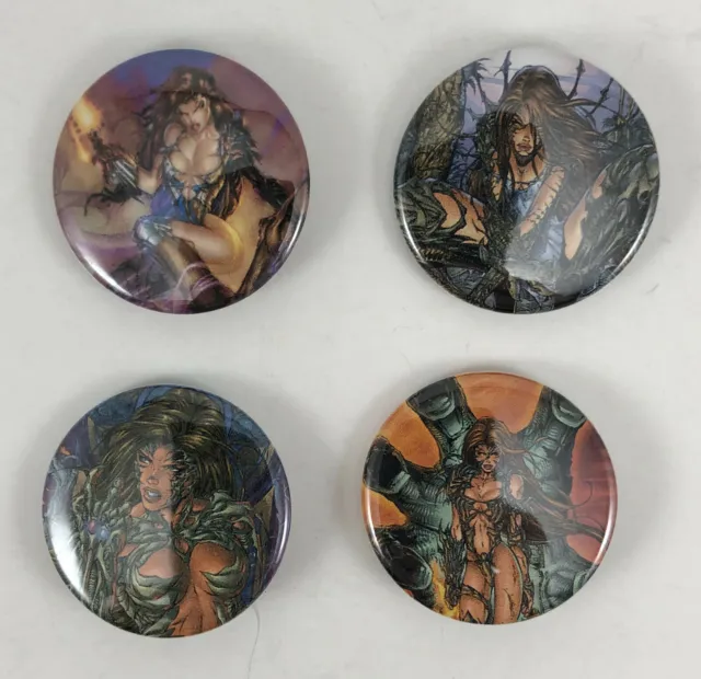 Witchblade Pinback Button Lot of 4 - Kickstarter Pin