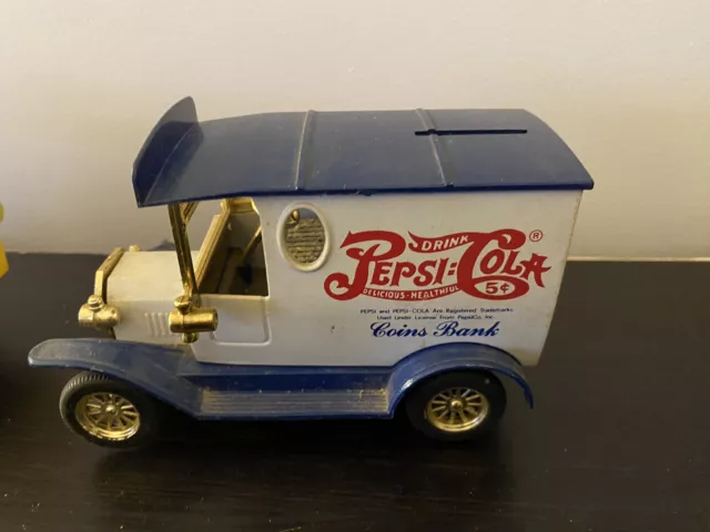 Golden Wheel Classic Pepsi Cola Tanker And Truck/coin Bank And Mt. Dew LOT Of 5 3