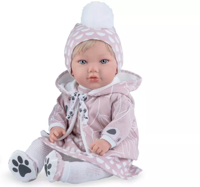 Puppe Alina Mädchen 45 cm mit Haare & Schnuller Puppenkleidung Babypuppe