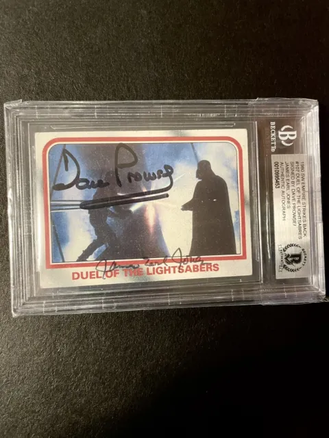 Dave Prowse & James Earl Jones Darth Vader STAR WARS Signed Card BAS Autograph