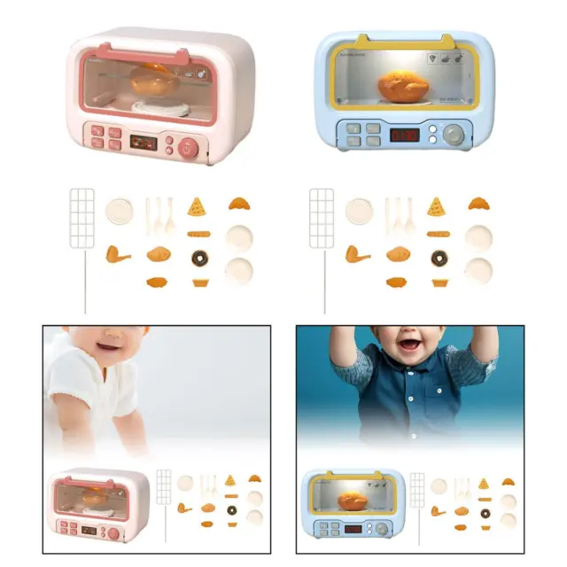 Kids Microwave Oven Toys with Lights and Sounds for Toddlers 3-8 Year Old