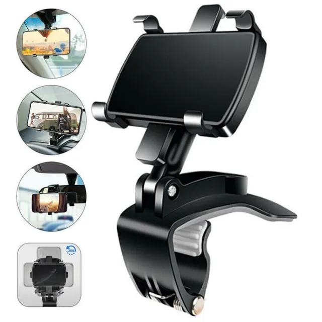 360° Rotation Universal Car Truck Phone Clip Mount Holder Stand Cradle Non-slip