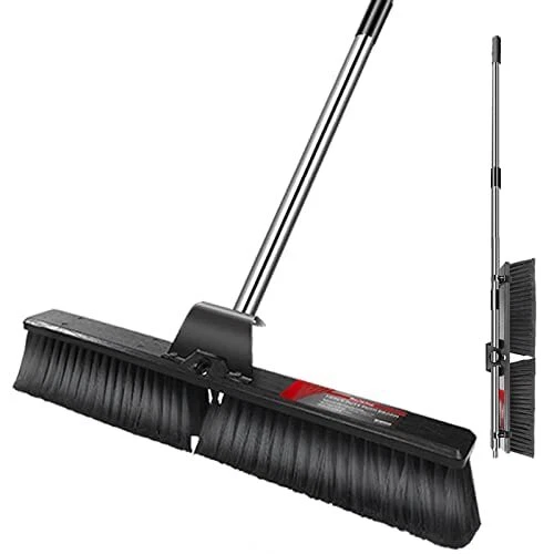 Masthome 24" Push Broom Wide Outdoor Stiff Sweeping Broom with Stiff Bristles...