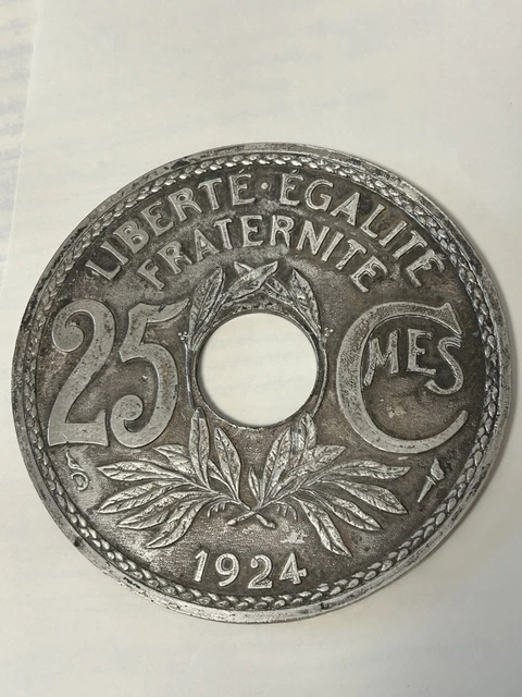 Lot De 6 Sous-verres Vintage Lindauer 1924 - Pièces 25 Centimes, Acier Et Feutrine Verte, Allemagne