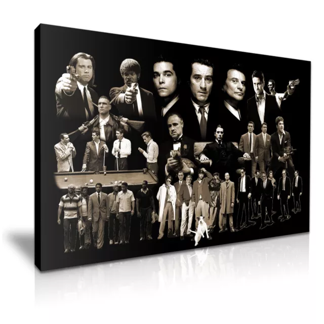 Godfather Goodfellas Pulp Fiction Gangster Collection Stretched Canvas