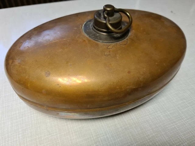 Bettflasche Kupfer Wärmflasche 20er antik massiv Reinkupfer alt Sammler Deko