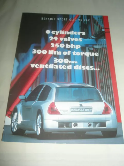 Renault Sport Clio V6 24v brochure Oct 1998