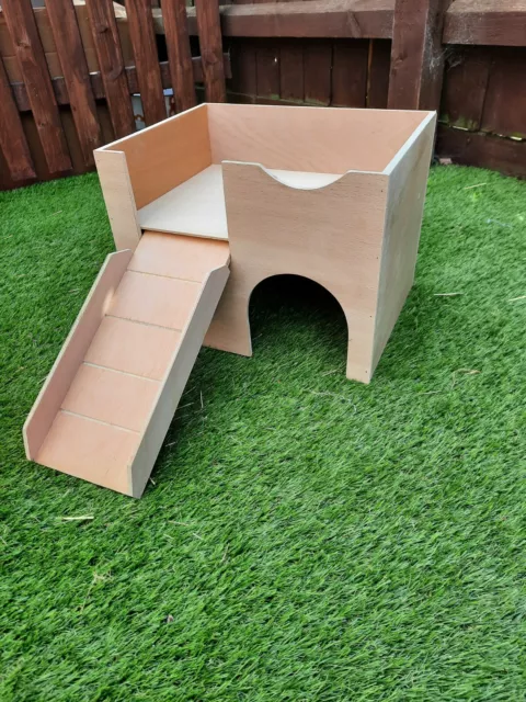 (UPDATED DESIGN)CAGE SIZE  GUINEA PIG CASTLE /SHELTER  left hand ramp