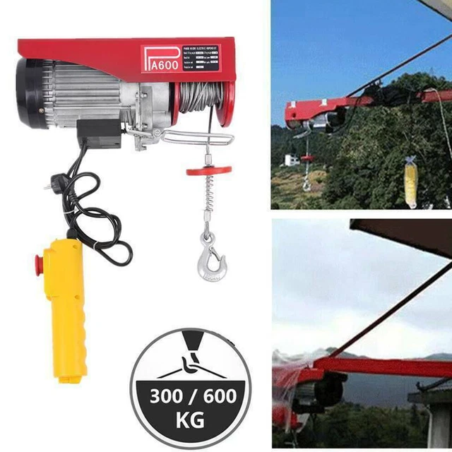 Iglobalbuy300/600Kg Palan Électrique Treuil Levage Chariot Porte-Palan Pro Câble
