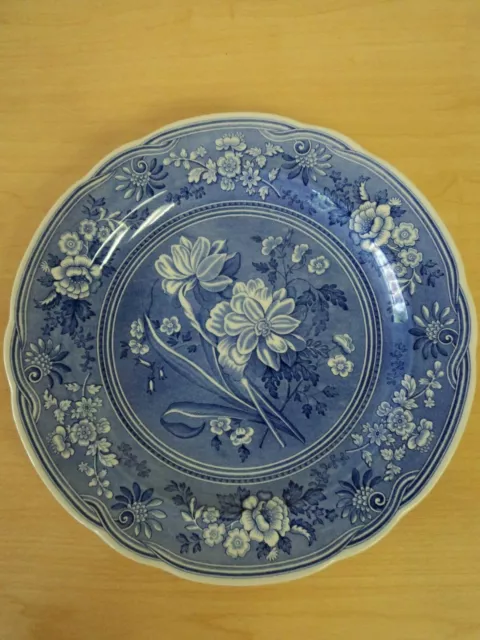 SPODE Blue Room Collection Floral Plate Blue & White CHINA 10-1/2"