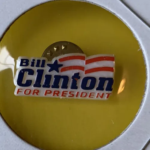 1992 Bill Clinton Lapel Vintage US Political button pin Campaign badge pinback 1