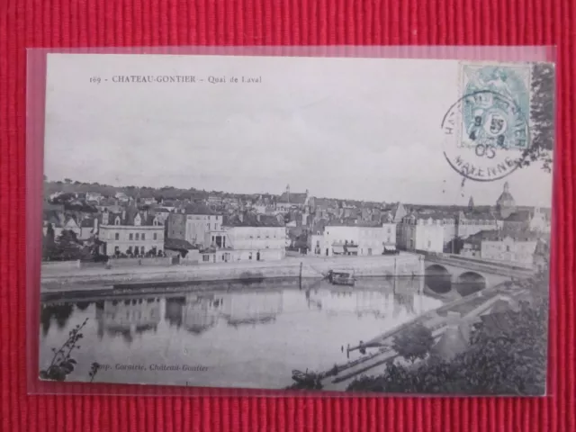 Cpa Ecrite Timbre Château Gontier Quai De Laval Mayenne 53