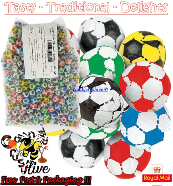 1 - 1000 New Milk Chocolate Footballs Wholesale Pick N Mix Retro Sweets Candy