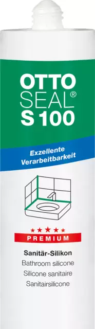 Ottoseal S100 weiß matt 300 ml Kartusche Silikon für Bad Sanitär /Fugenmasse