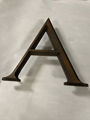 Vtg or Antique Letter A- Building Marquee Sign Beautiful Cast Bronze Brass