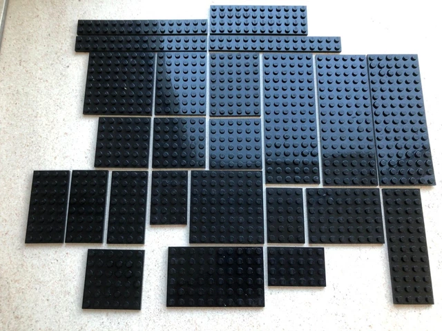 Lego: Lot de 25 Plaques Noirs Classiques et de toute dimension.
