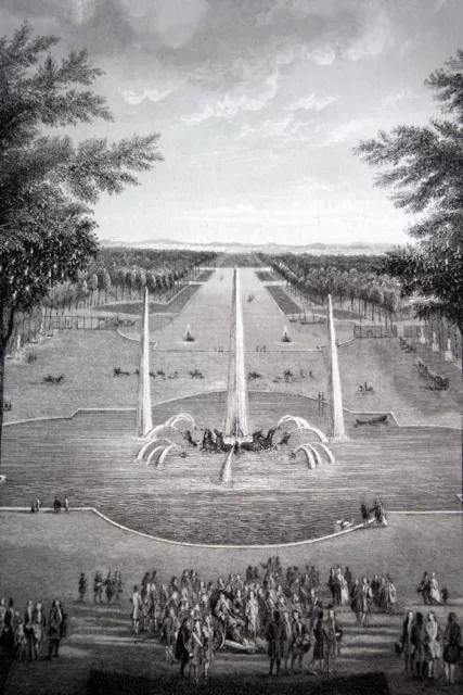 Jardins Chateau De Versailles 1770 Bassin D'apollon Fontaine Gravure 1838 R2550